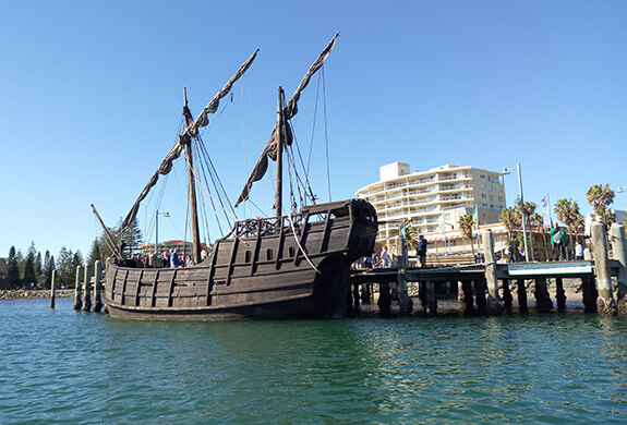 Old ship at the port
