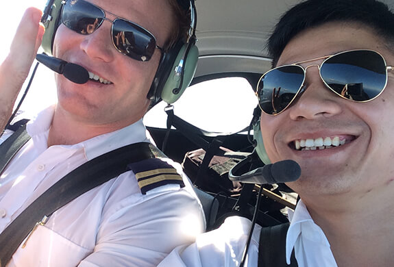 Student and instructor flying